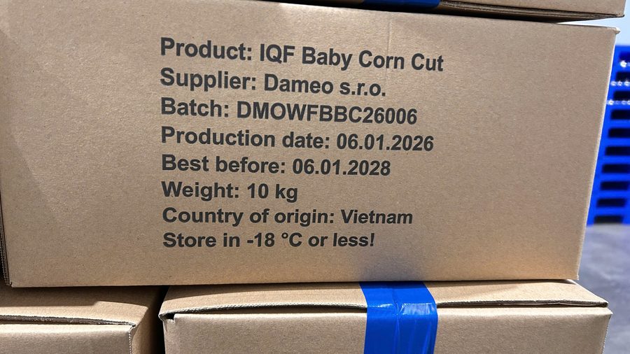 Baby Corn label